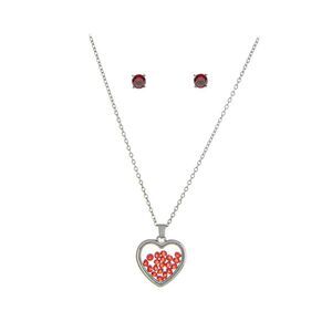 The Skyline Collection July Birthstone Red Ruby Heart Jewelry Set